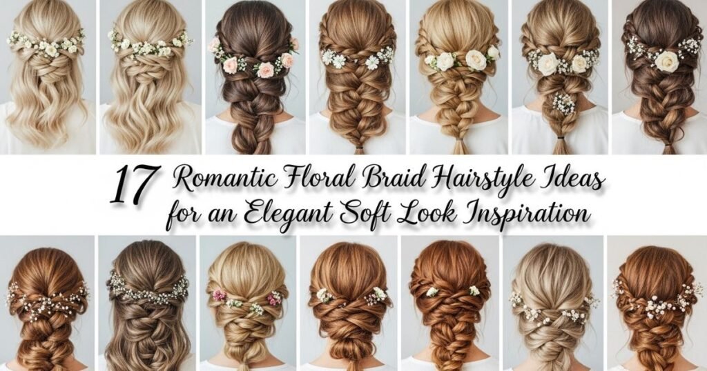 Elegant romantic floral braid with delicate blooms