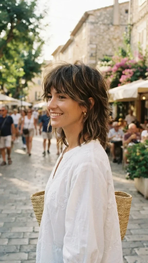Razored shag haircut for thick hair with lightweight textured layers