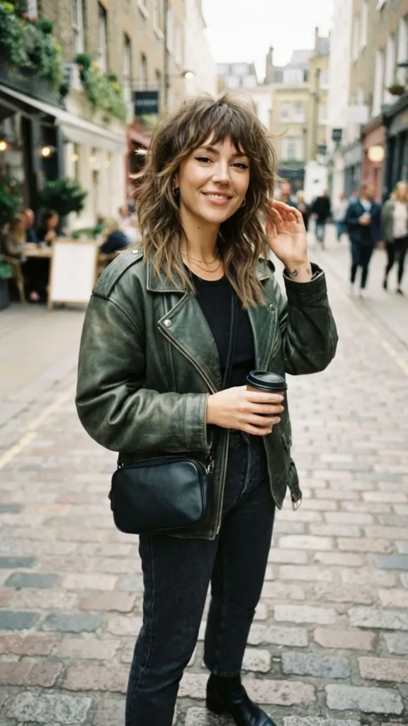 Shaggy layered haircut featuring defined texture, movement, and style.