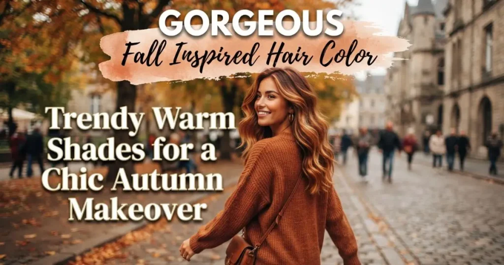 Gorgeous fall-inspired hair color with trendy warm autumn shades for a chic makeover.